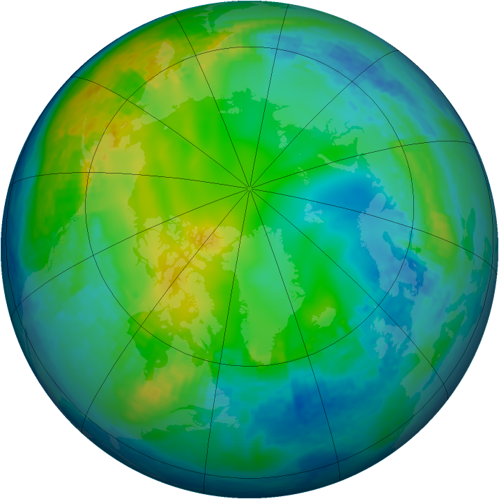 Arctic ozone map for 20 November 2001